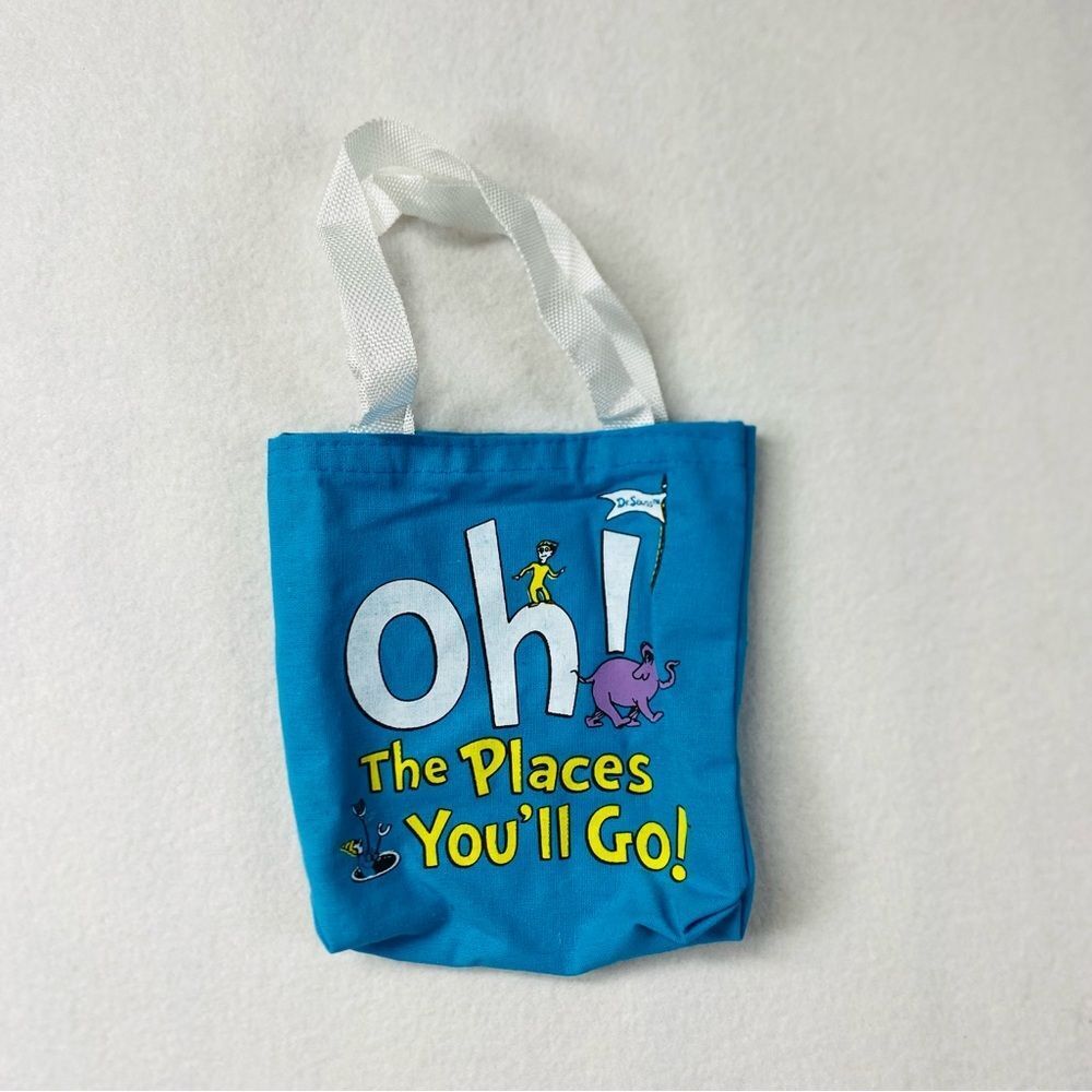 Dr. Seuss Blue "Oh! The Places You'll Go!" Kids Tote with White Handles